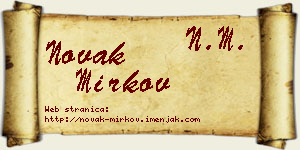 Novak Mirkov vizit kartica